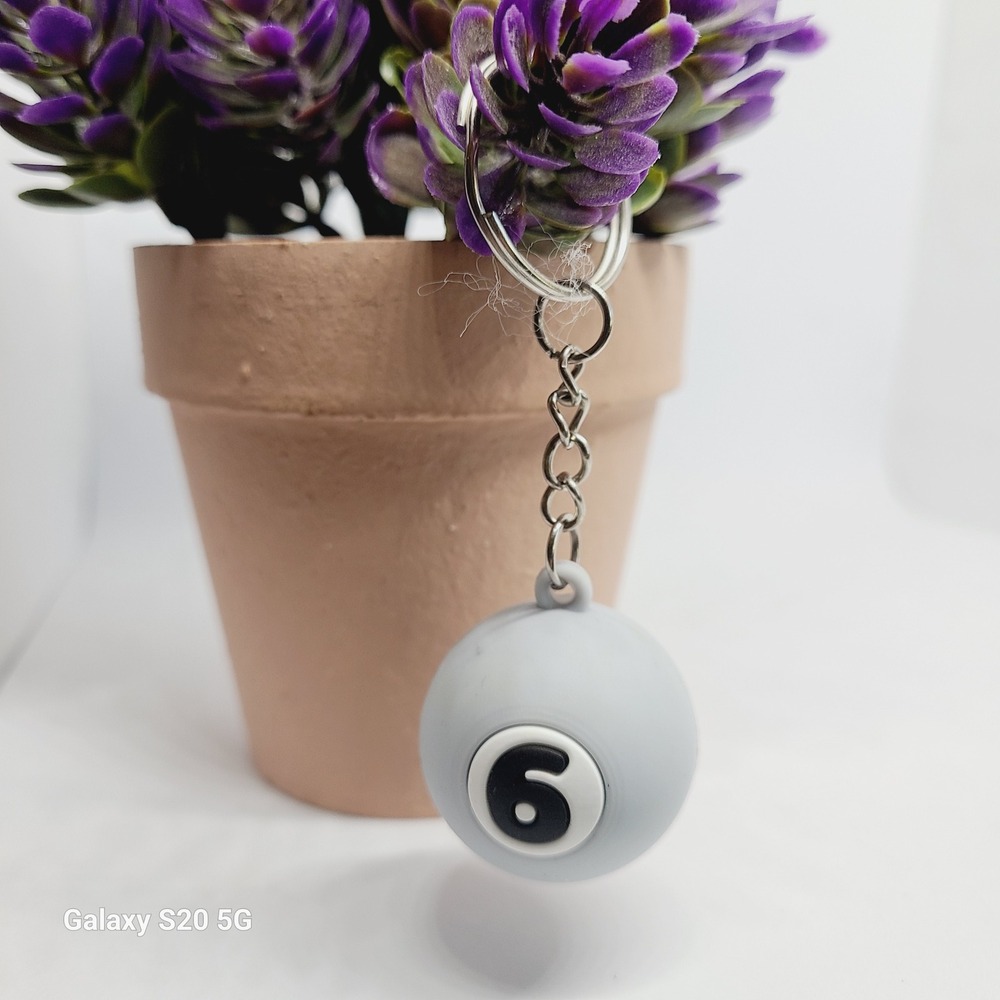 Billiard Ball Number 6 Keychain Men Accessories Collectible NEW‎ Gifts Holiday